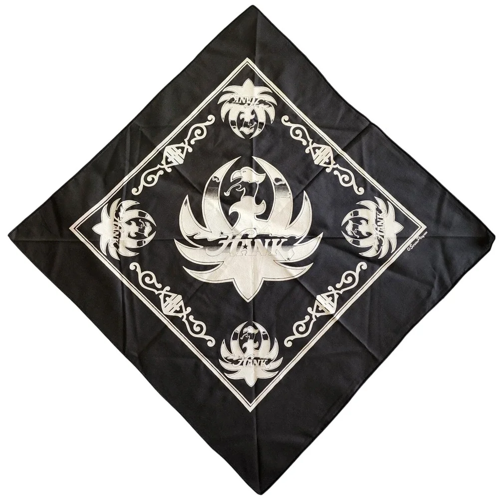 Vintage 1988 Hank Williams Jr Bandana Black Bocephus Eagle Logo Screen Play 80s